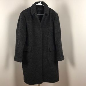 Vintage Anne Klein Full Length Gray Wool Coat 14